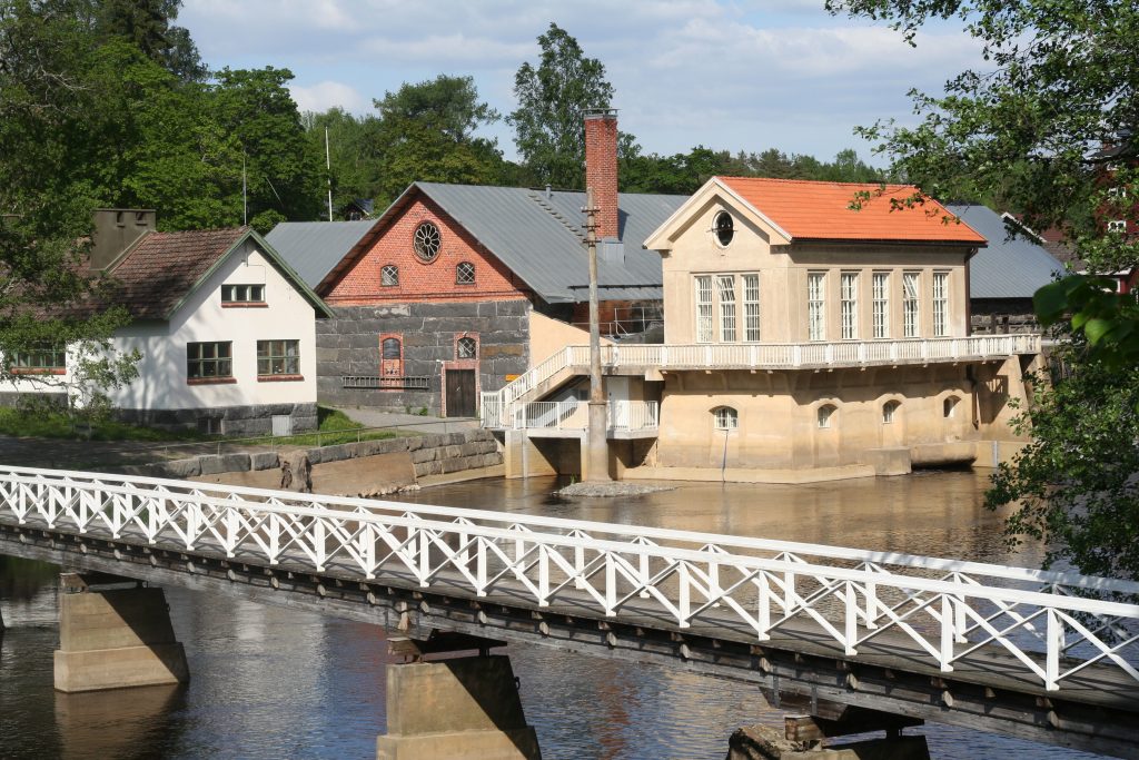 Old mill buildings by the river Noormarkku