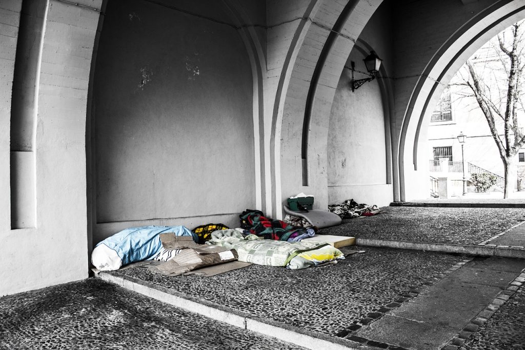 The home of the homeless under the bridge.