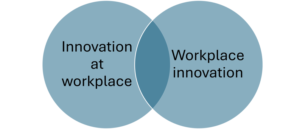 Työpaikalla tehtävät ja työpaikkainnovaatiot ovat osin päällekkäiset käsitteet.